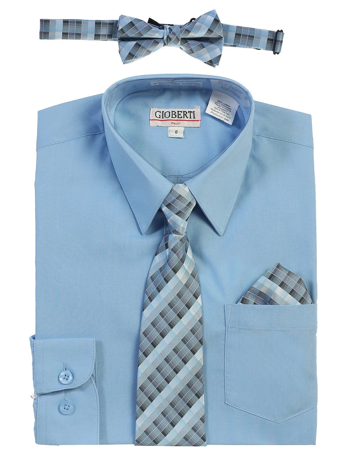 Kid's (2T-7) Shirt w/ Plaid Tie Set