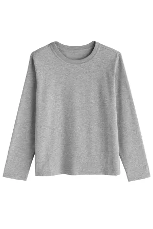 Kid's Coco Plum Everyday Long Sleeve T-Shirt | Grey Heather