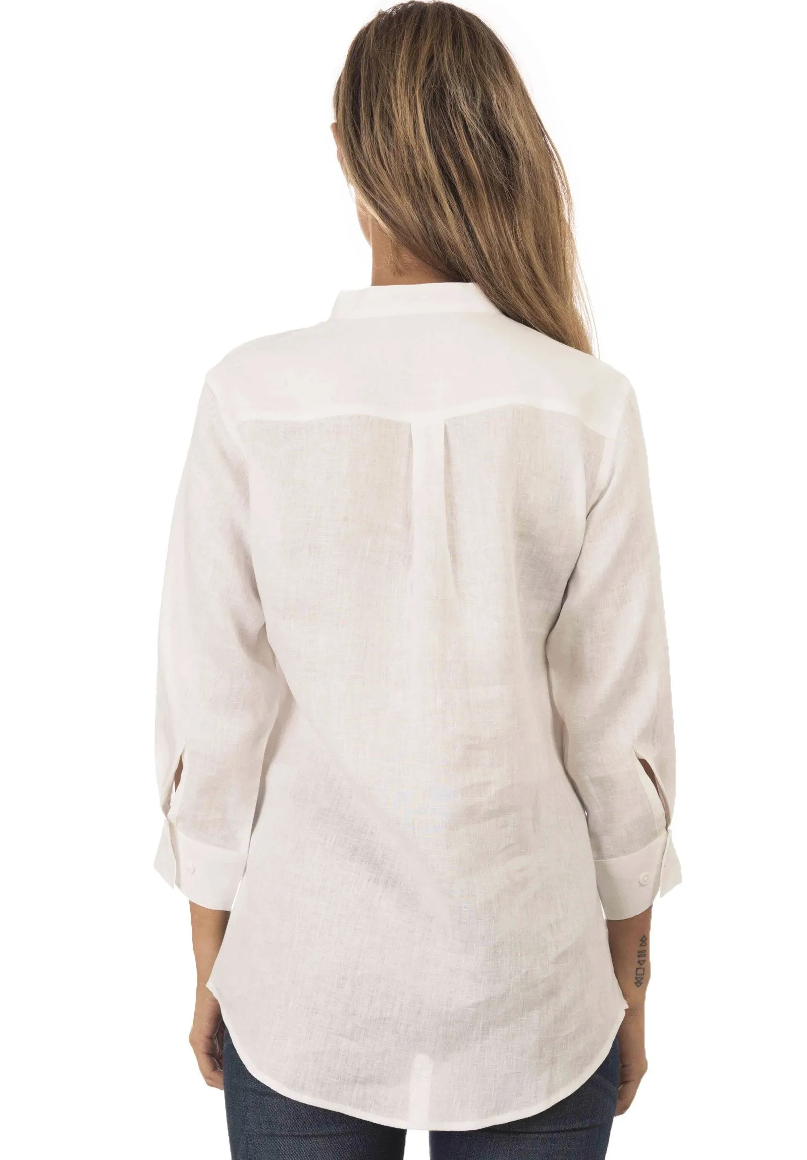 Kim, Oat Pop-Over Linen Tunic Shirt