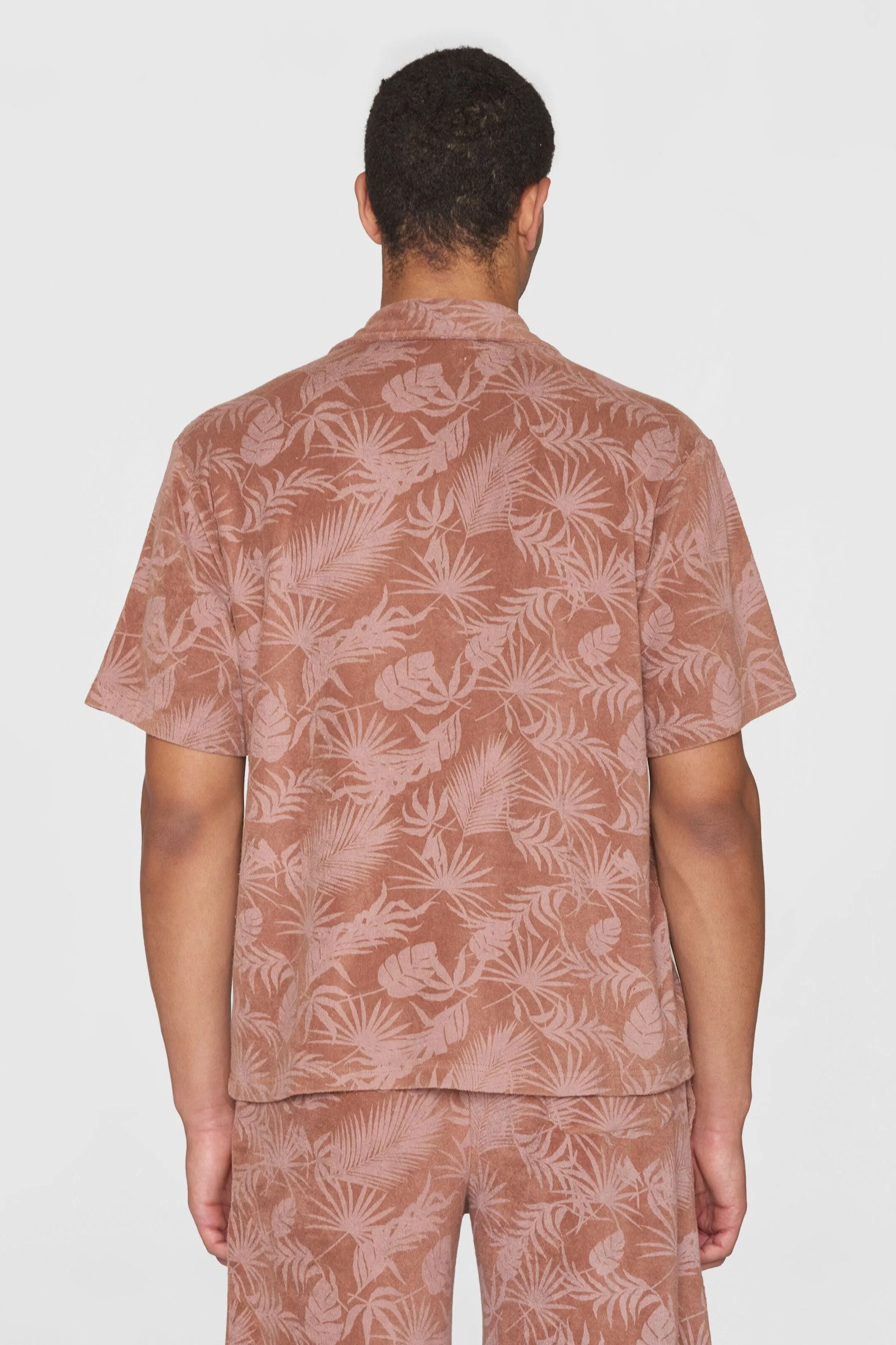 Knowledge Cotton Terry Loose Fit Printed Short Sleeve Shirt - GOTS/Vegan