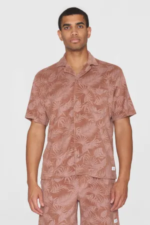 Knowledge Cotton Terry Loose Fit Printed Short Sleeve Shirt - GOTS/Vegan