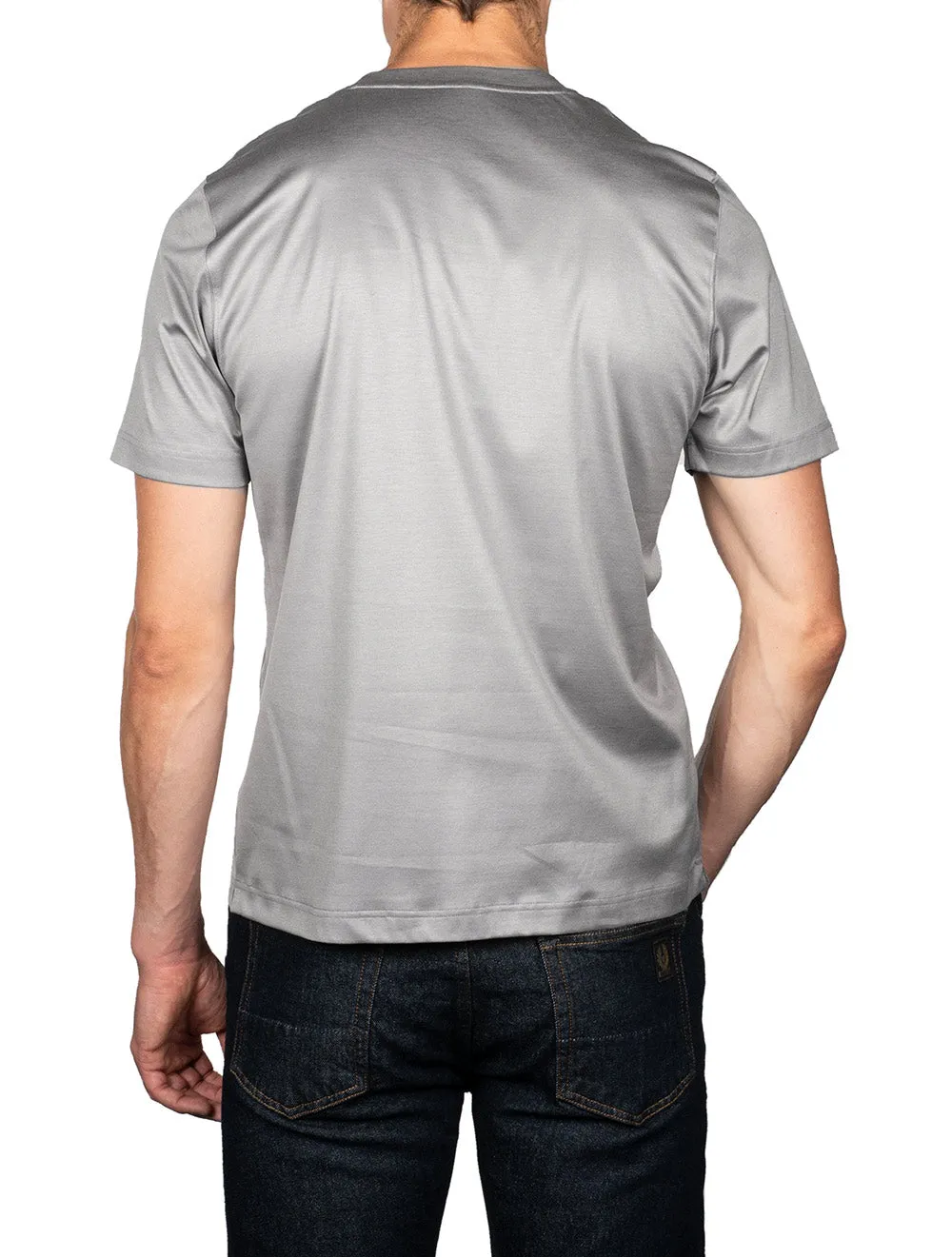 Light Grey Filo di Scozia Crew Neck T-Shirt