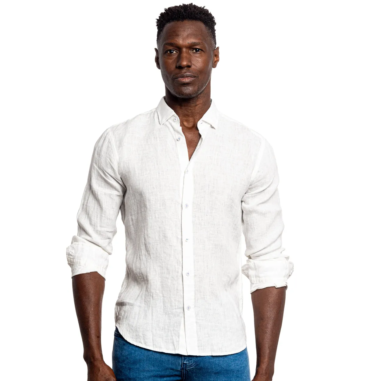 Linen Button Down Shirt - Soft White