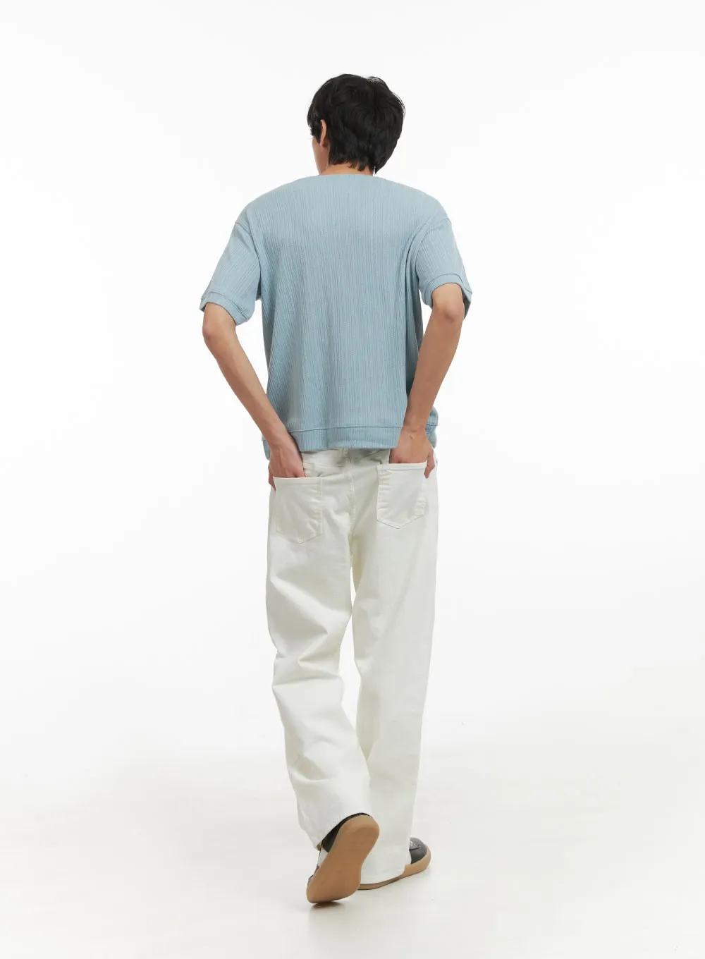 Men's Breezy Stripe T-Shirt (Light Blue) IY402