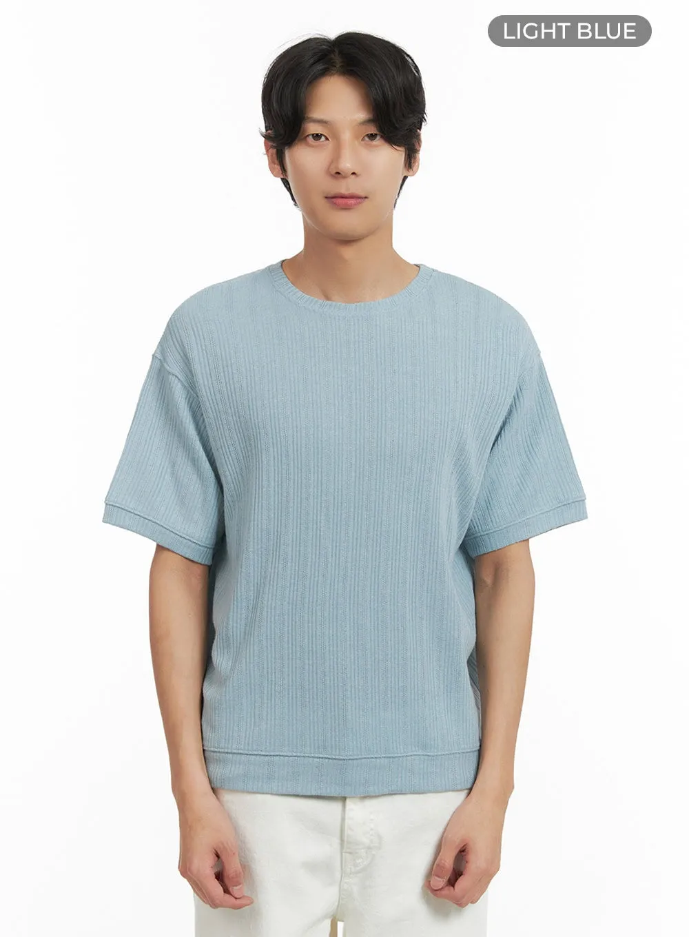 Men's Breezy Stripe T-Shirt (Light Blue) IY402