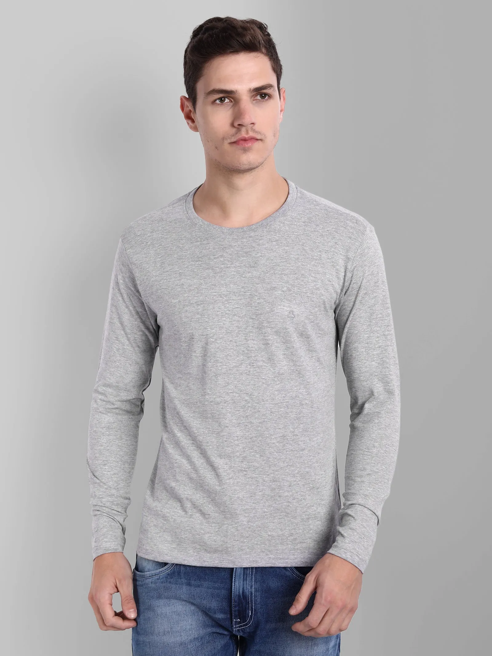 MEN'S LIGHT GREY SLIM FIT T.SHIRT