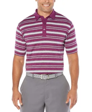 Mens Opti-Soft Heather Striped Polo