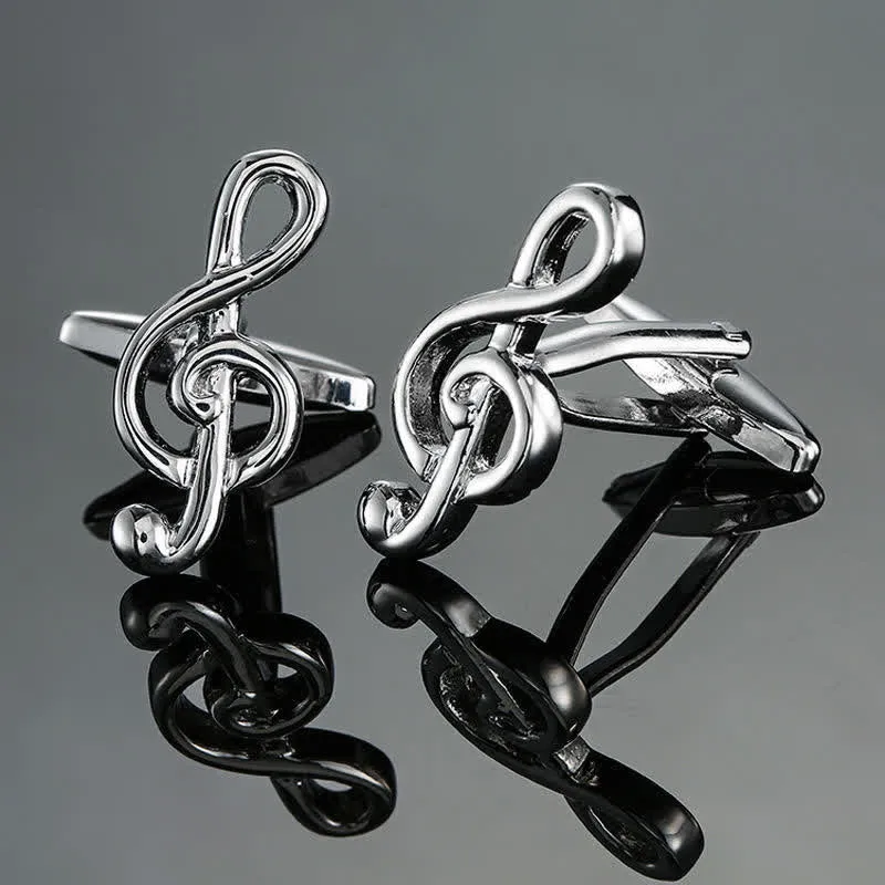 Men's Stylish Music Instrument Note Cufflinks