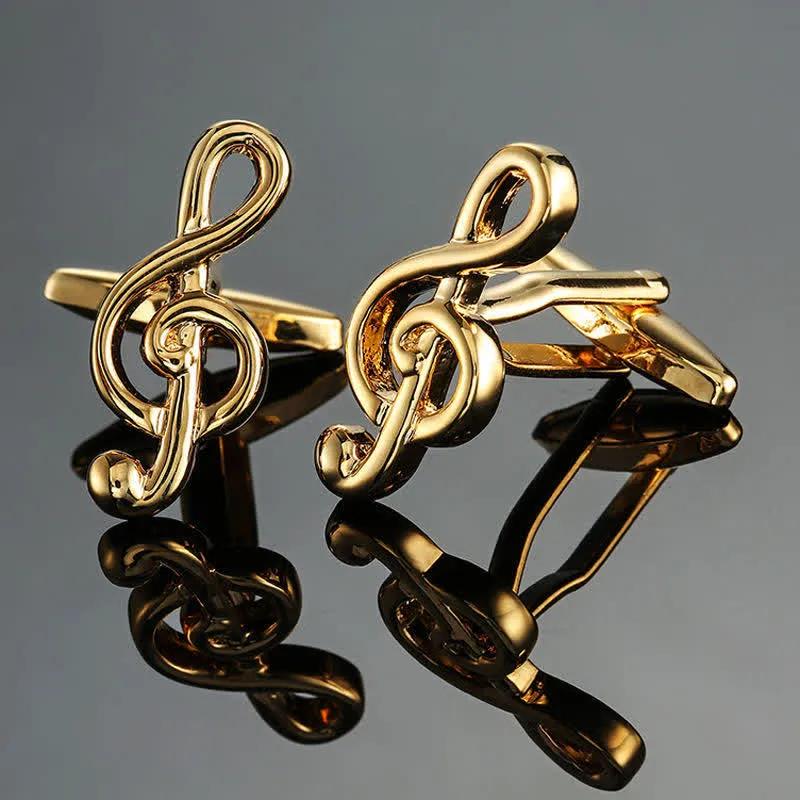 Men's Stylish Music Instrument Note Cufflinks