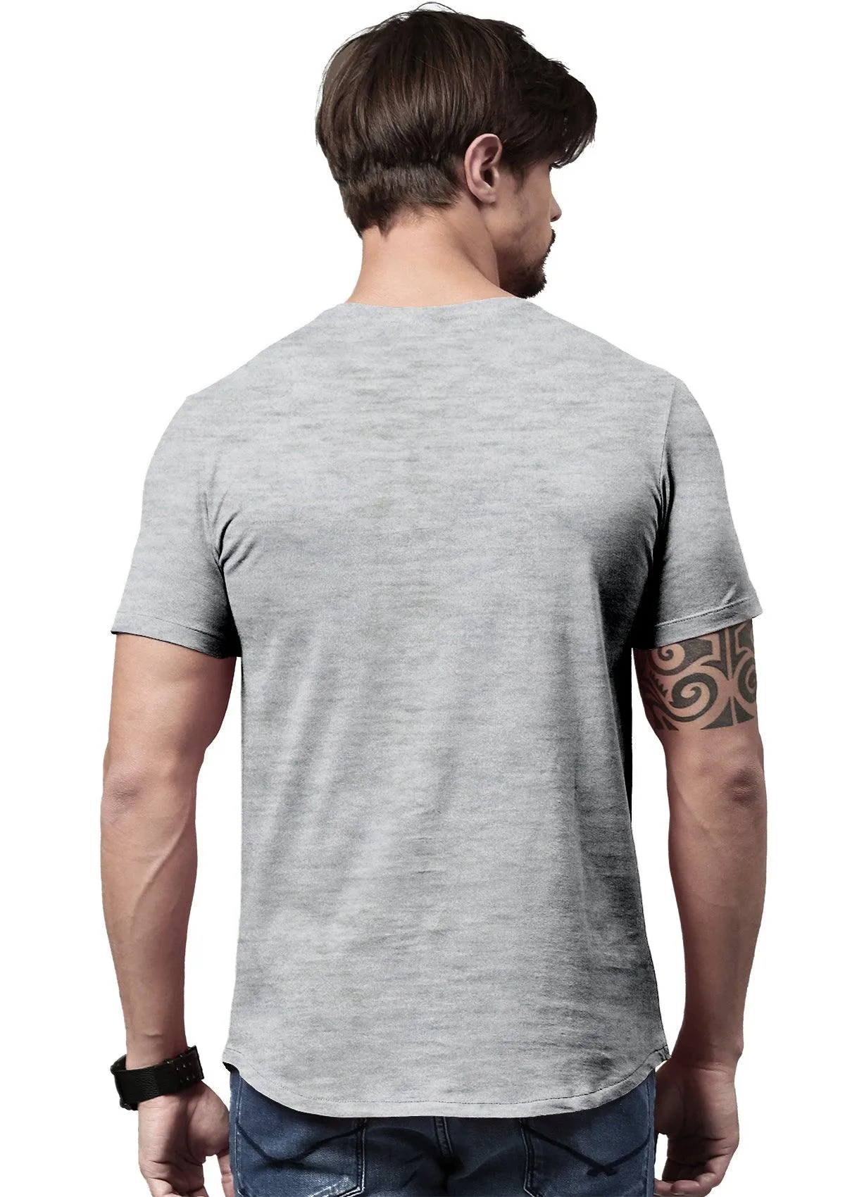 Mens T-Shirt Short Sleeve Crew Neck Ash Gray Heather