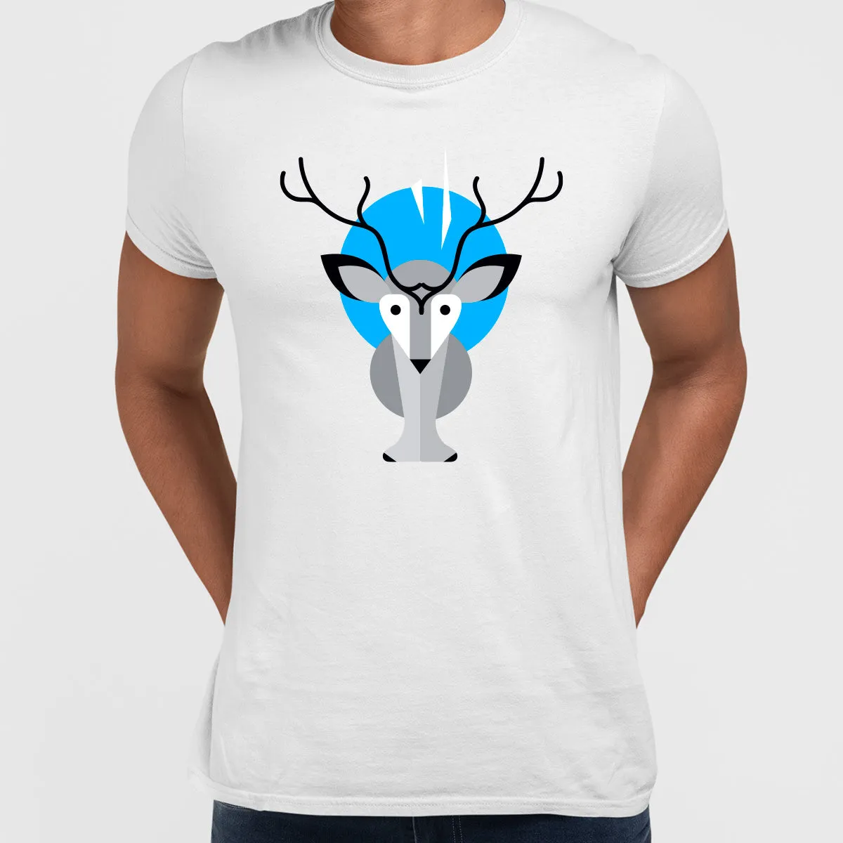 Minimal Cute Arctic Reindeer Ice Cave T-Shirt Design