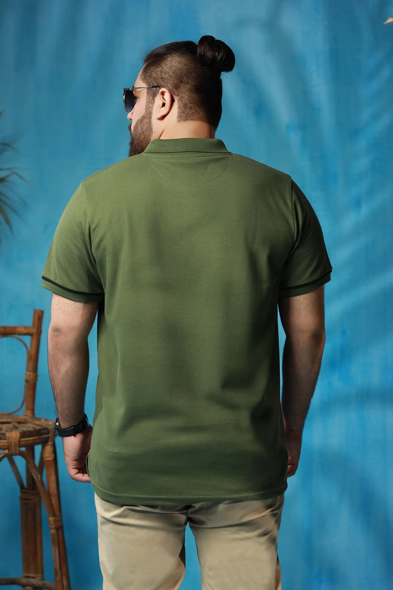 Minimal Green Polo (Plus Size) - P21 - MP0037P