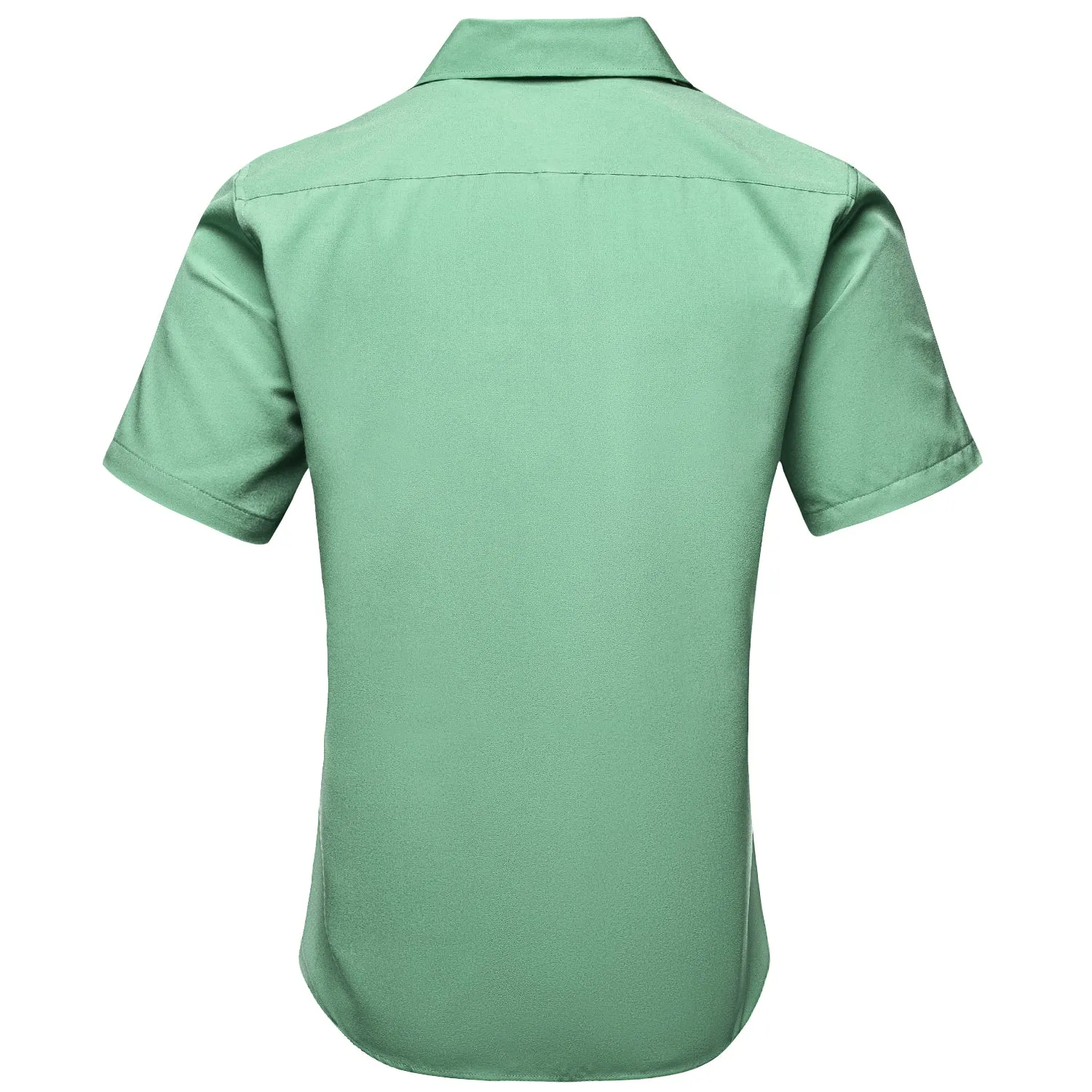 Mint Green Solid Men's Short Sleeve Shirt