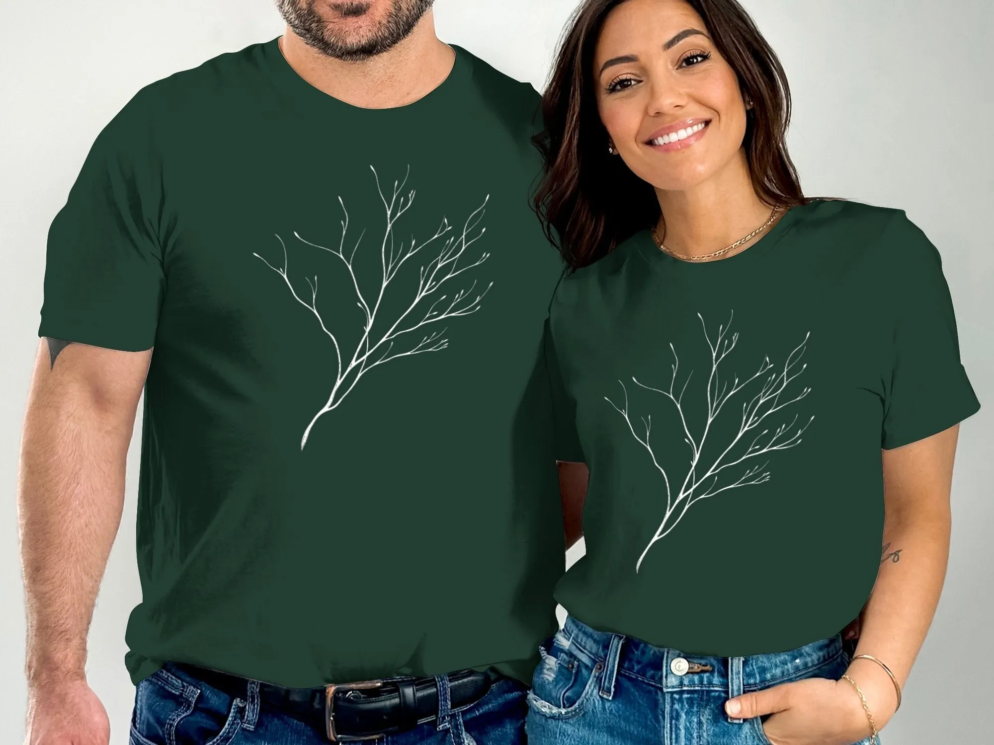 Modern Nature Line Art T-Shirt, Minimalistic Branch Design Tee, Nature Lovers Gift, Simple Modern Art Shirt, Botanical Graphic Tee