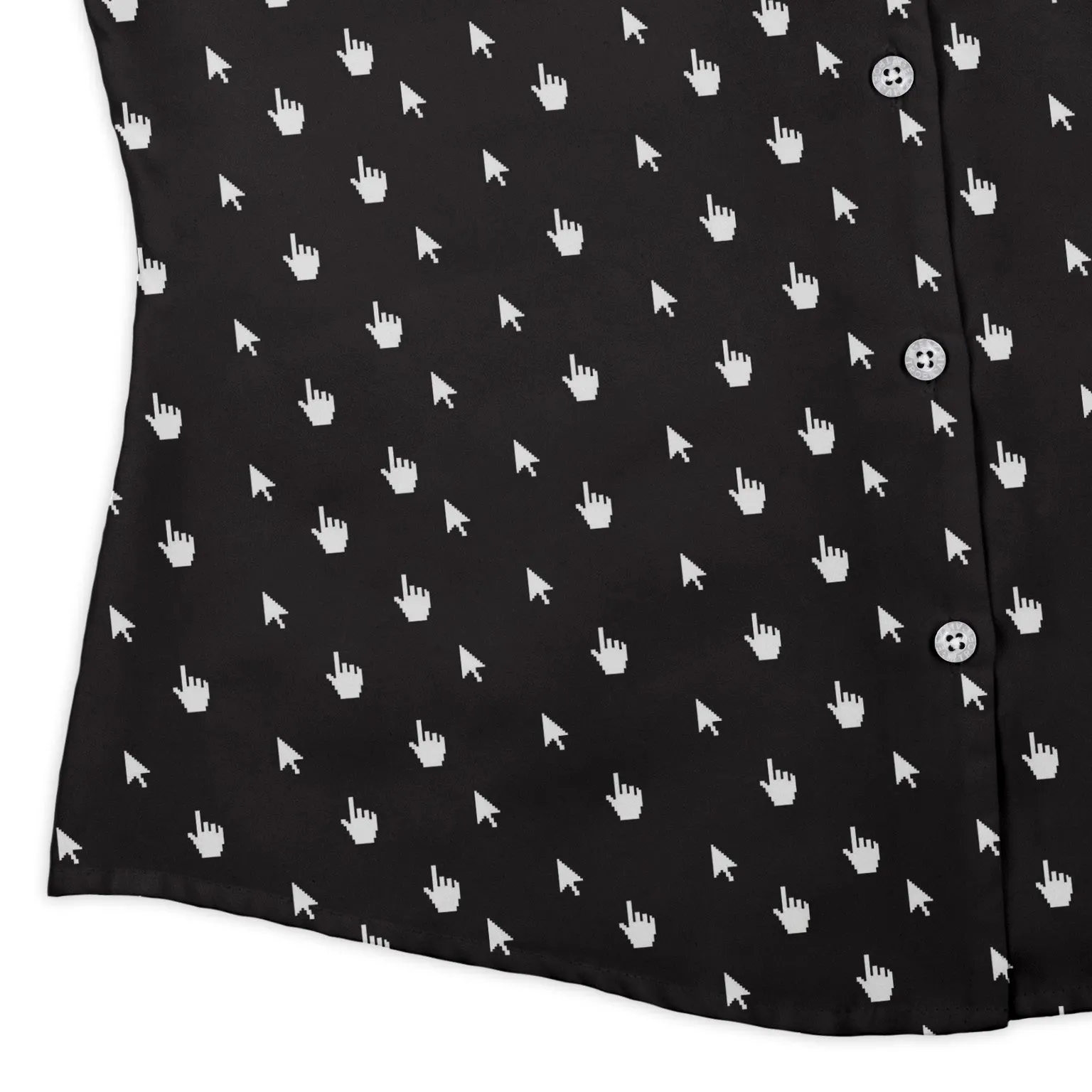 Mouse Pointers Cursor Curvy Button Up Shirt