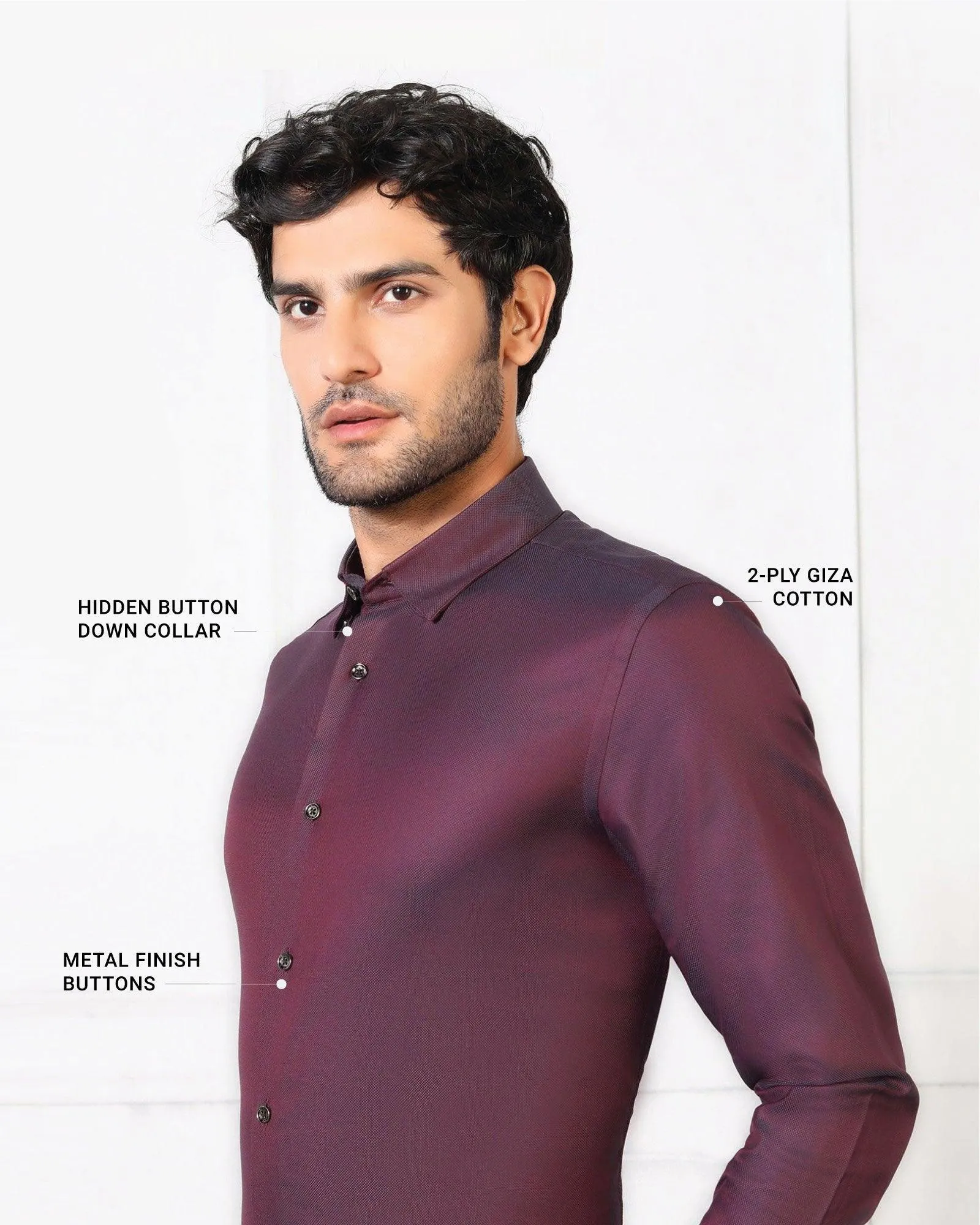 Must Haves Formal Maroon Solid Shirt - Silvio