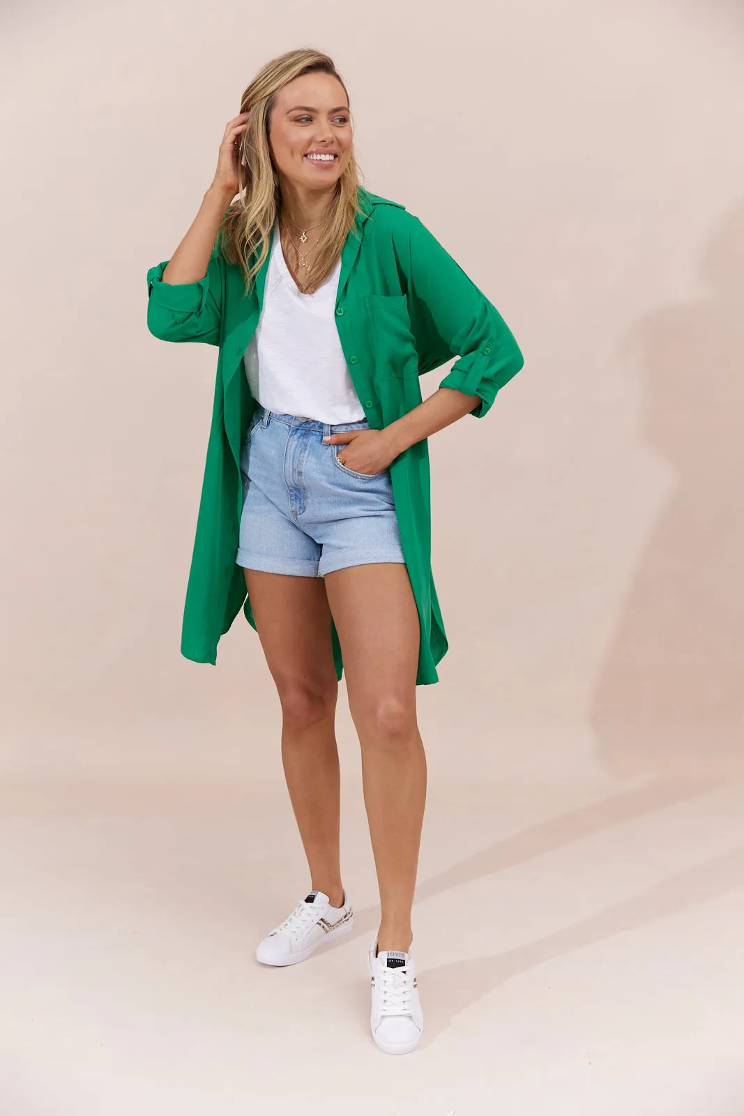 Mykonos Shirt Dress - Green - Seconds