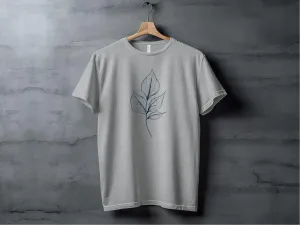 Nature Line Art Minimalistic T Shirt, Modern Leaf Design Shirt, Botanical Art Tee, Simple Leaf Drawing T Shirt, Stylish Casual Shirt