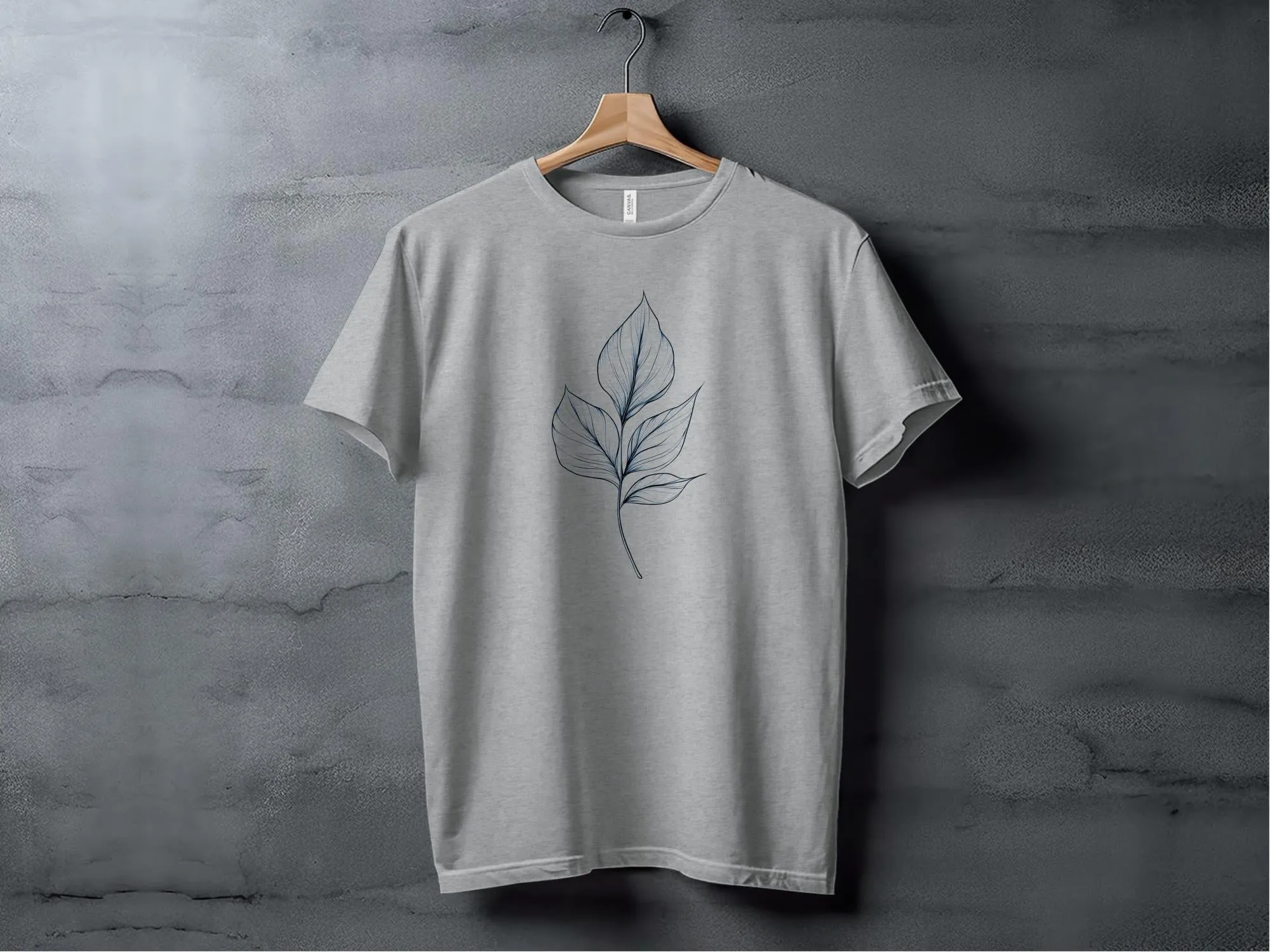 Nature Line Art Minimalistic T Shirt, Modern Leaf Design Shirt, Botanical Art Tee, Simple Leaf Drawing T Shirt, Stylish Casual Shirt