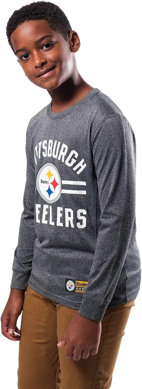 NFL Official Youth Super Soft Supreme Long Sleeve T-Shirt|Pittsburgh Steelers