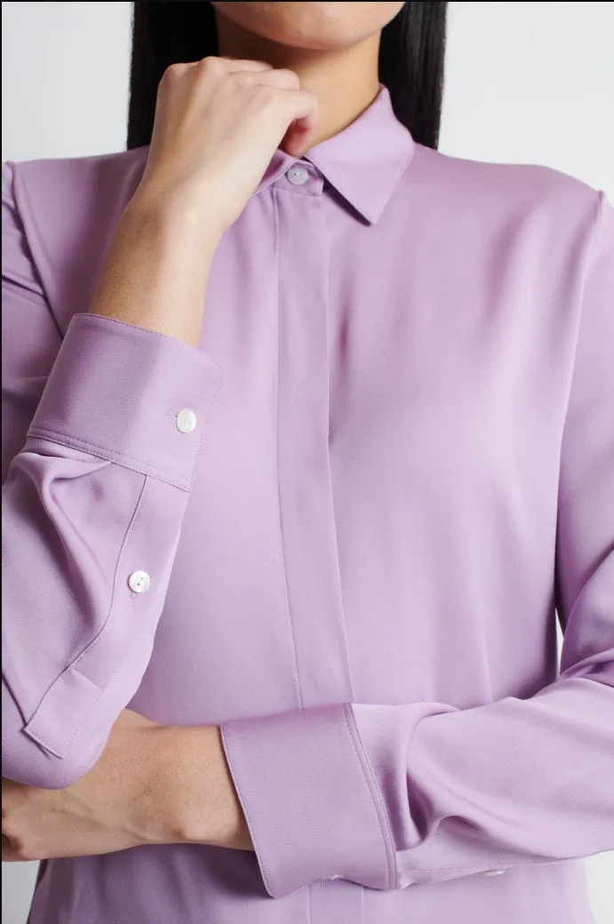 Nonothing | Pure silk button down shirt in purple