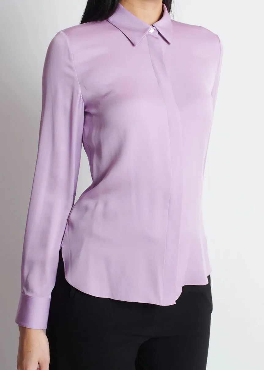 Nonothing | Pure silk button down shirt in purple