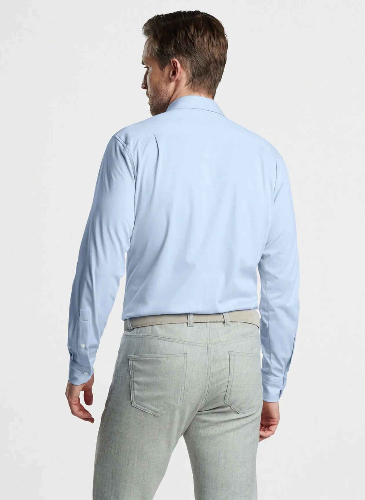 Peter Millar Magnus Excursionist Flex Sport Shirt In Blue Frost