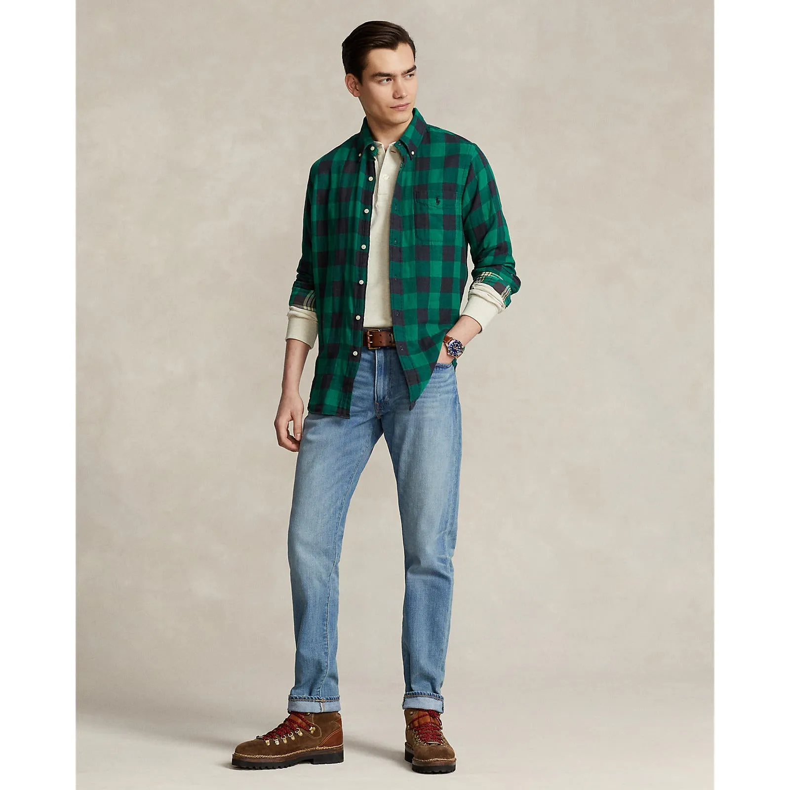 Polo Ralph Lauren - Soft Cotton Twill Shirt - Plaid Check -  Emerald / Black