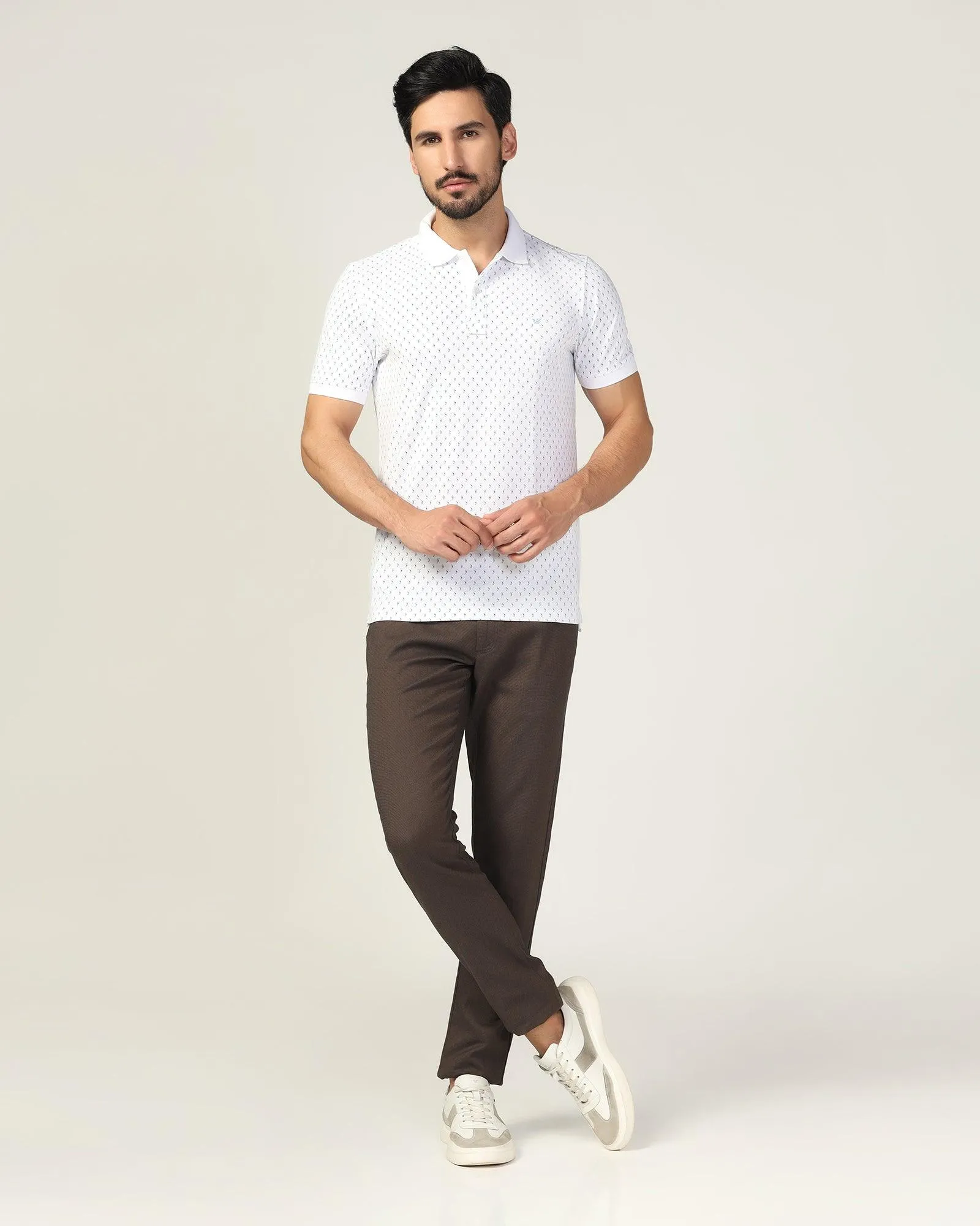 Polo White Printed T-Shirt - Luna