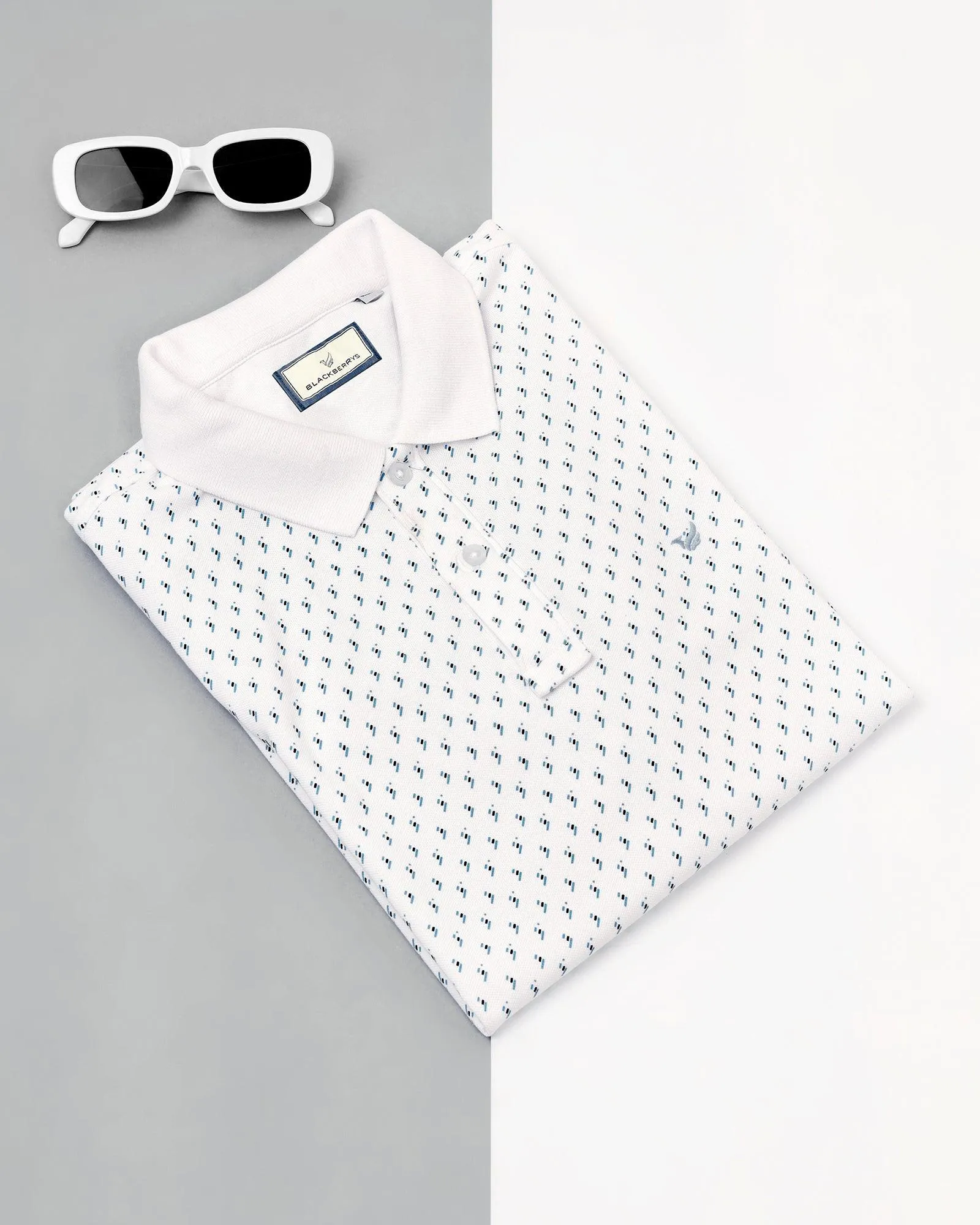 Polo White Printed T-Shirt - Luna