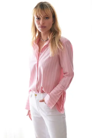 Rachel Shirt Pink & White Pinstripe