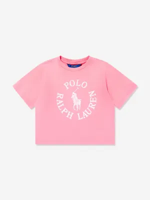 Ralph Lauren Girls Graphic Logo T-Shirt in Pink