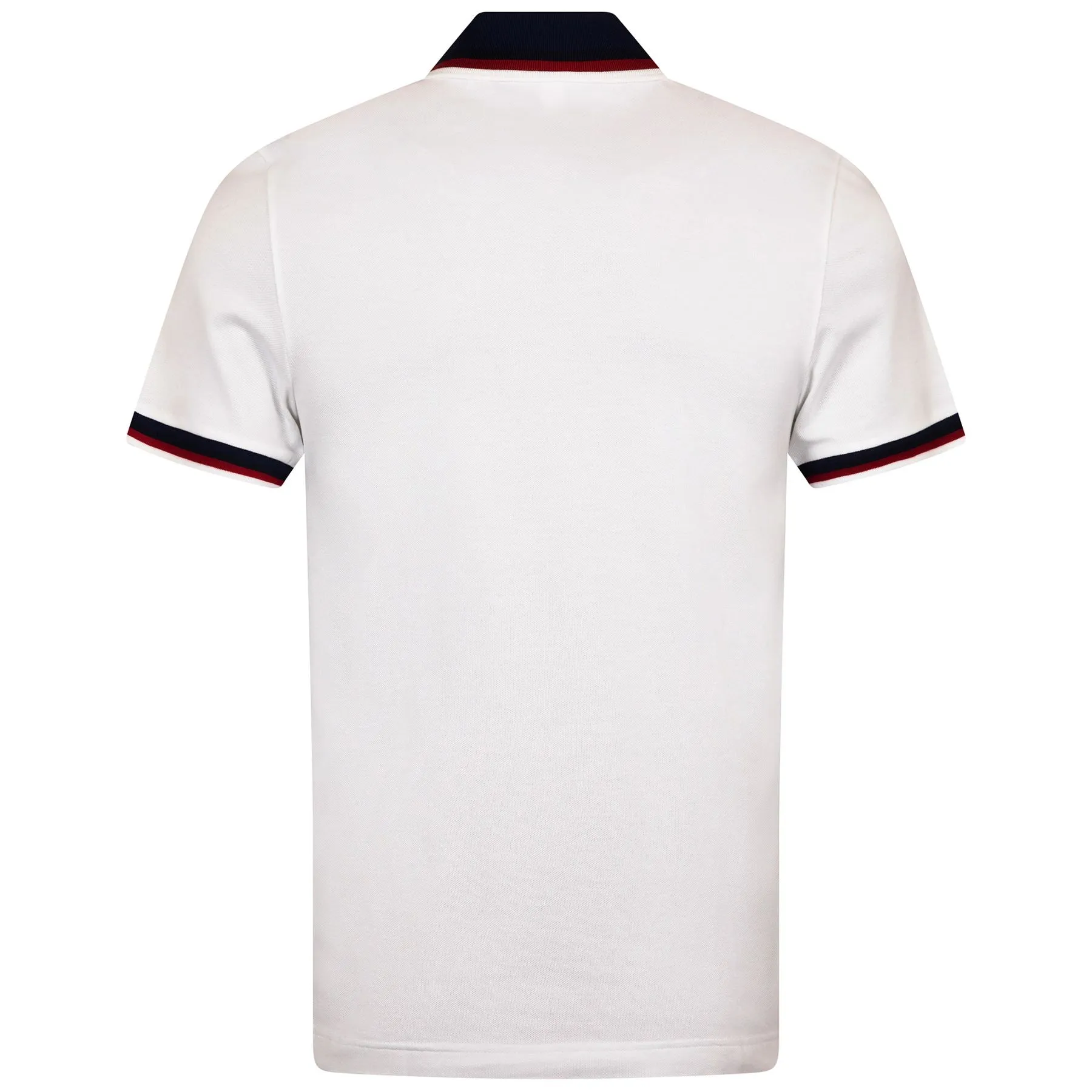 Regular Fit Stretch Cotton Pique Contrast Collar Polo White - SS24