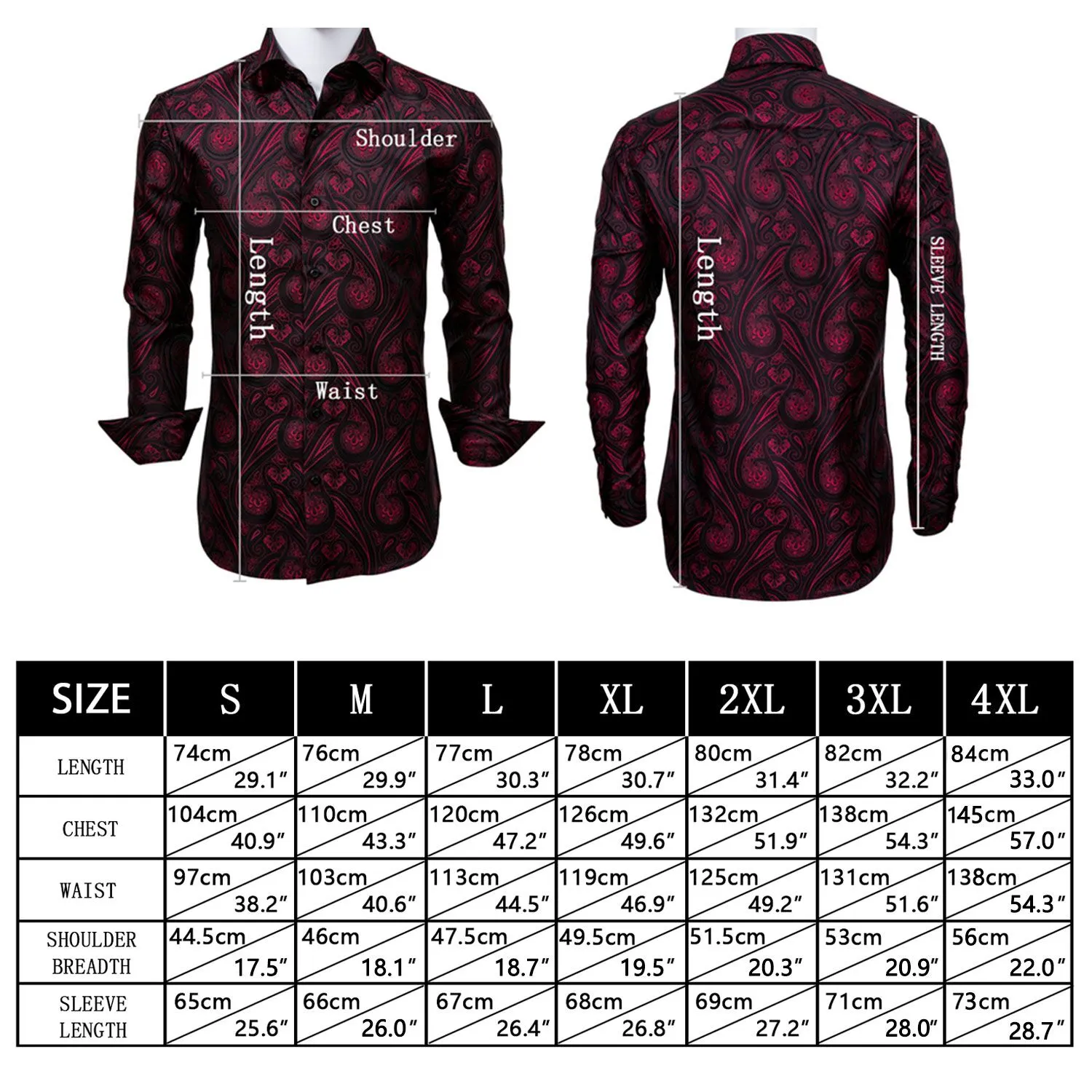 Rose Pink Paisley Men's Long Sleeve Shirt