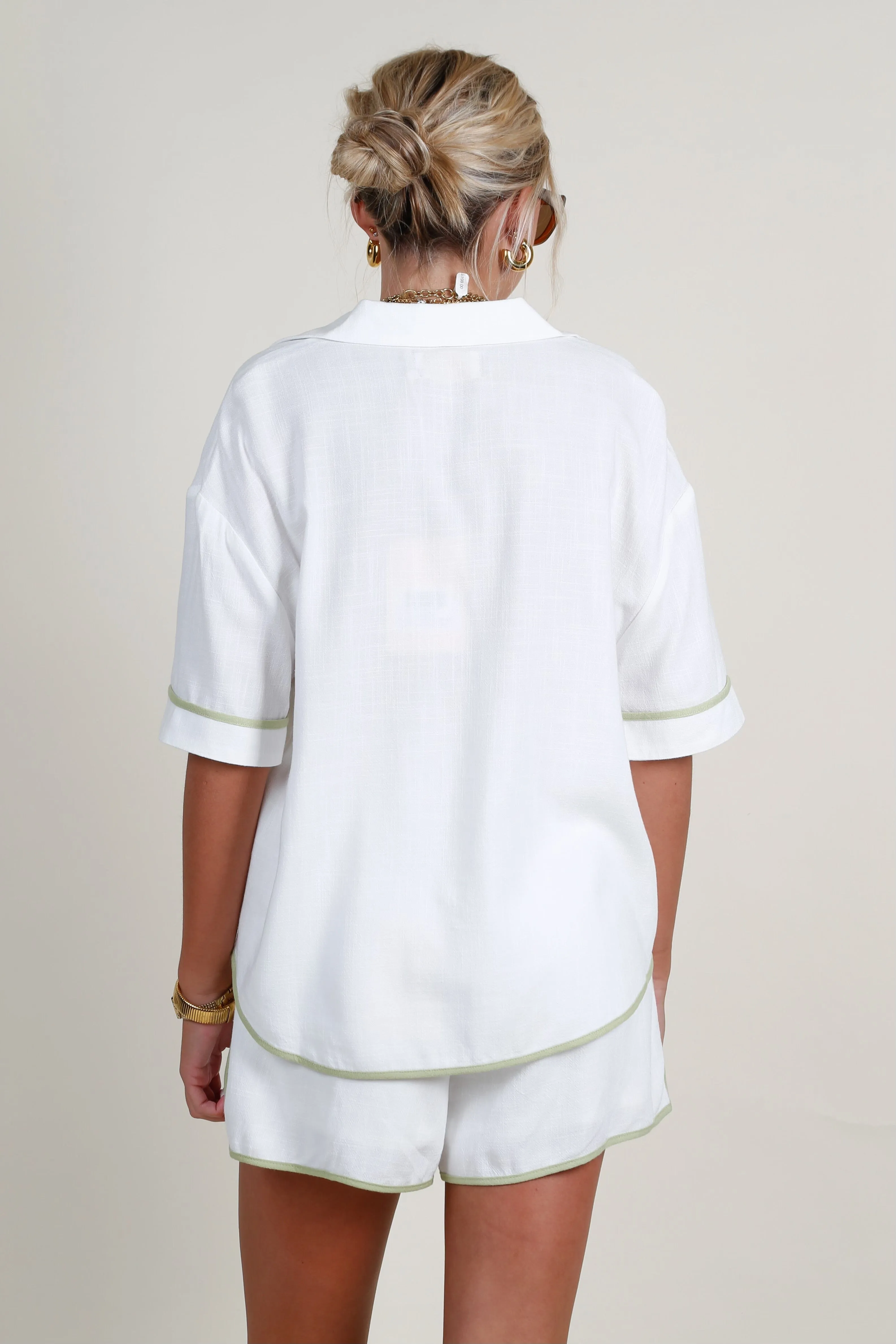 SANCIA | The Ellis Shirt - Cream & Pistachio