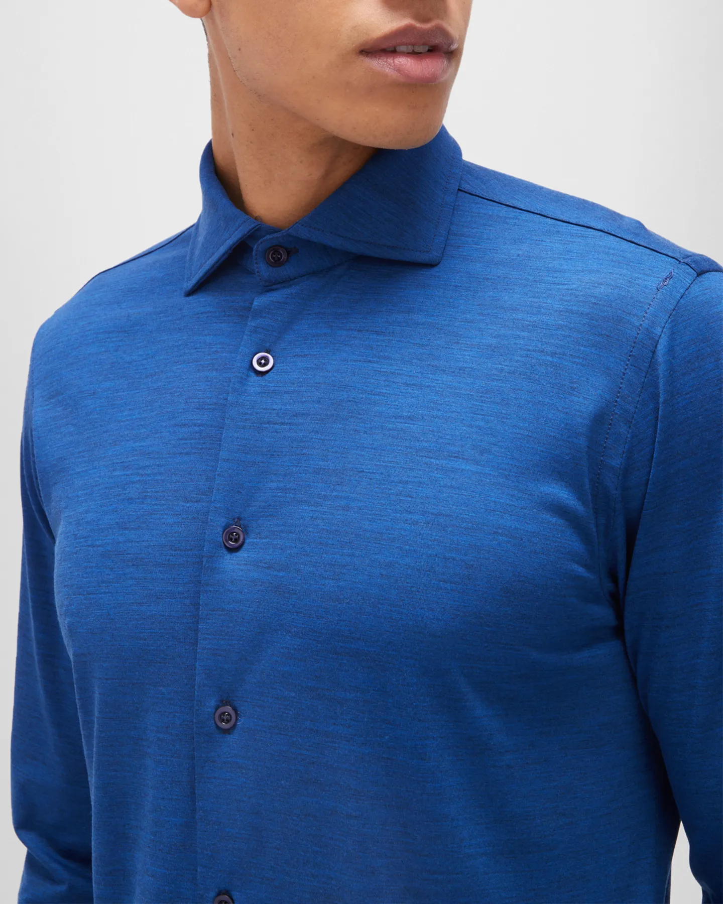 SANTINI REDA ACTIVE WOOL SHIRT - DARK BLUE