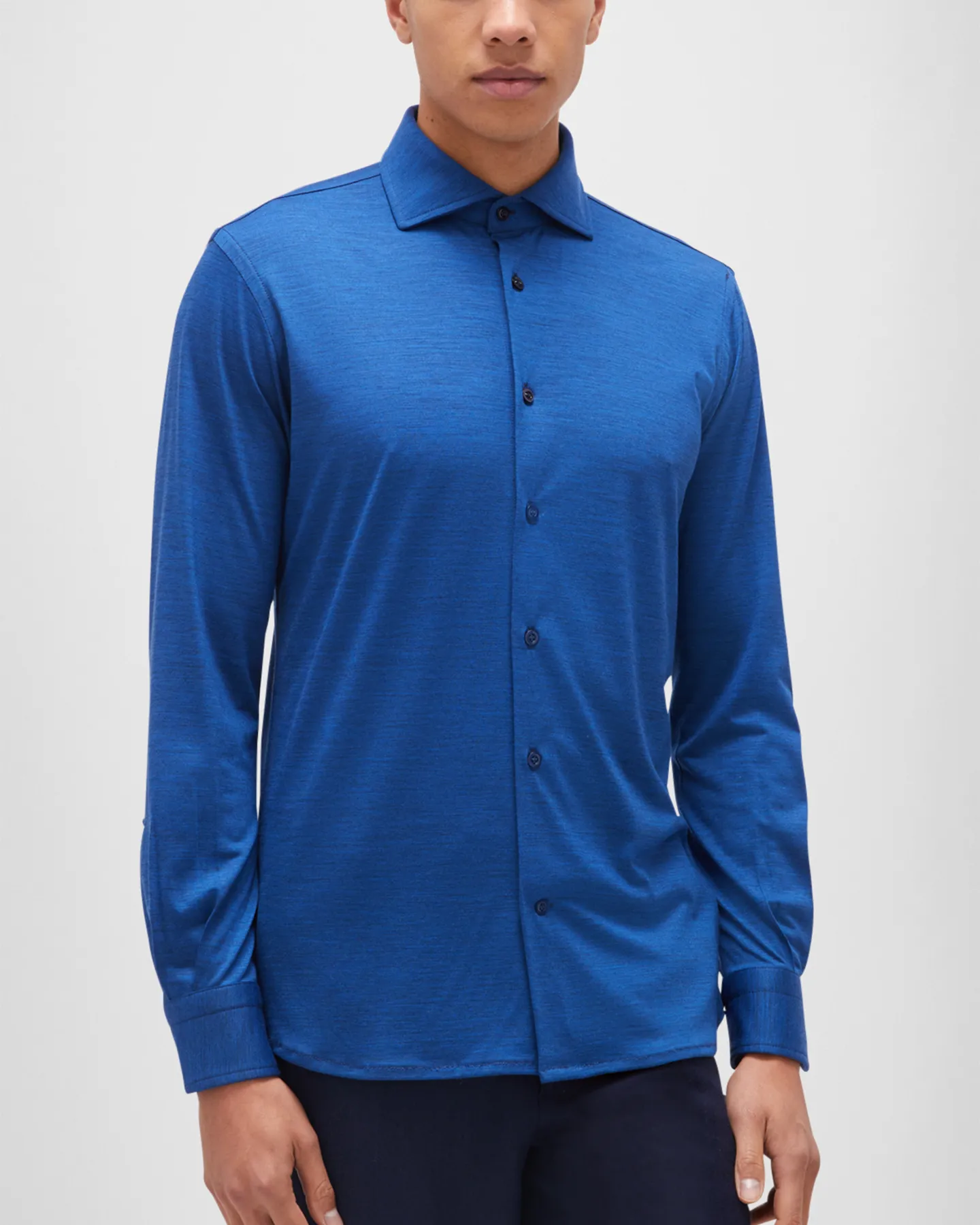 SANTINI REDA ACTIVE WOOL SHIRT - DARK BLUE