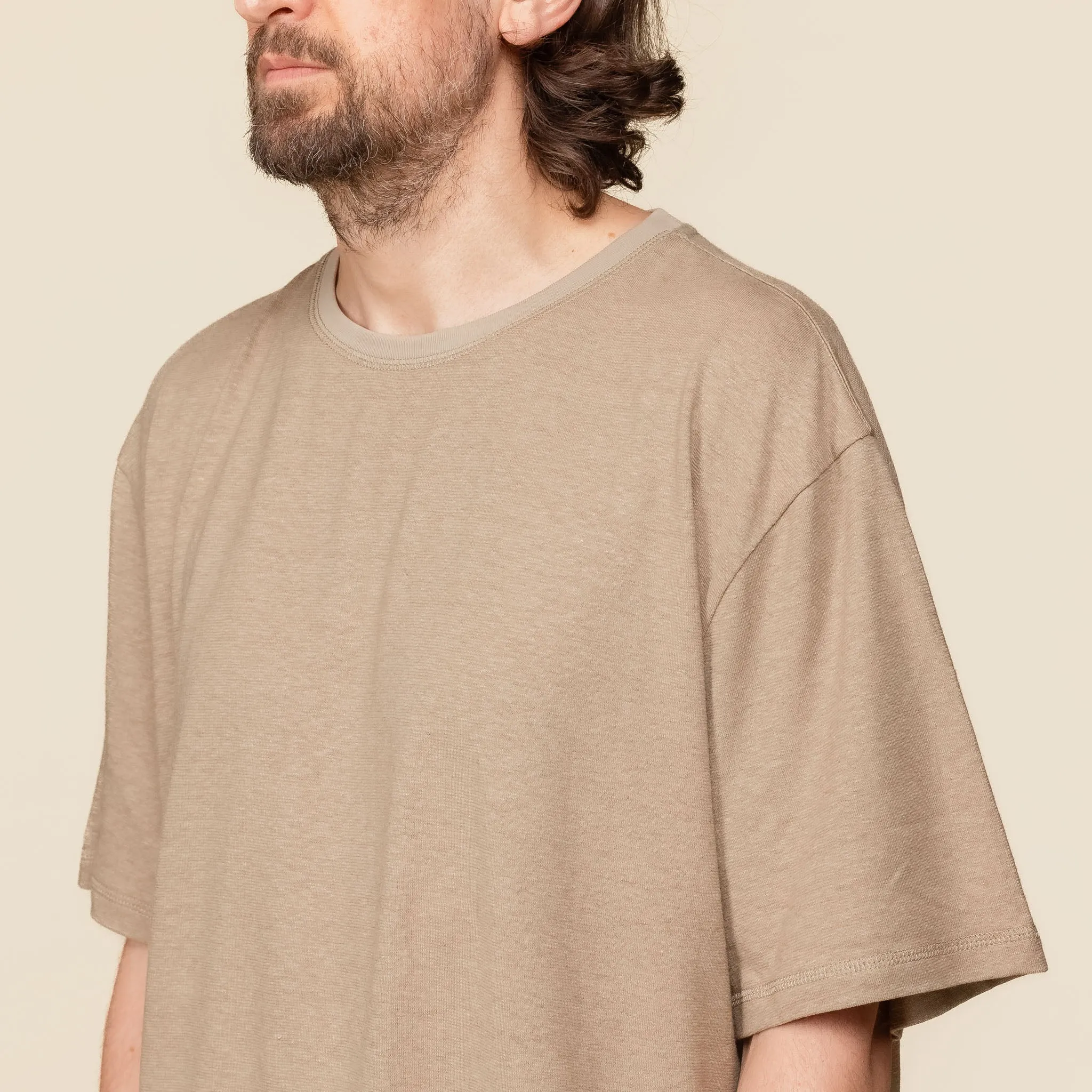 Satta - Hemp Flatlock T-Shirt - Warm Grey