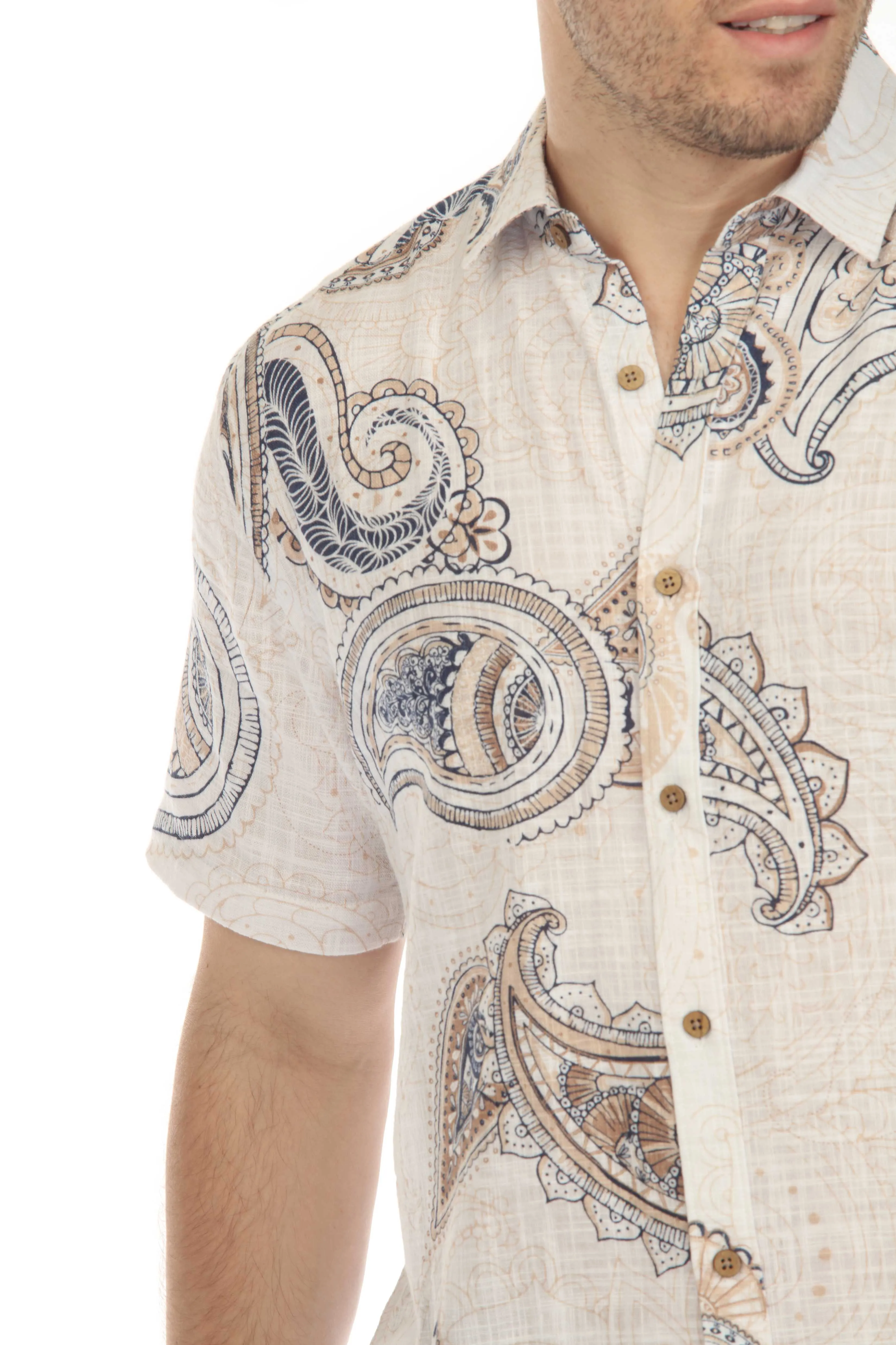 Short Sleeve Paisley Drift Print Shirt