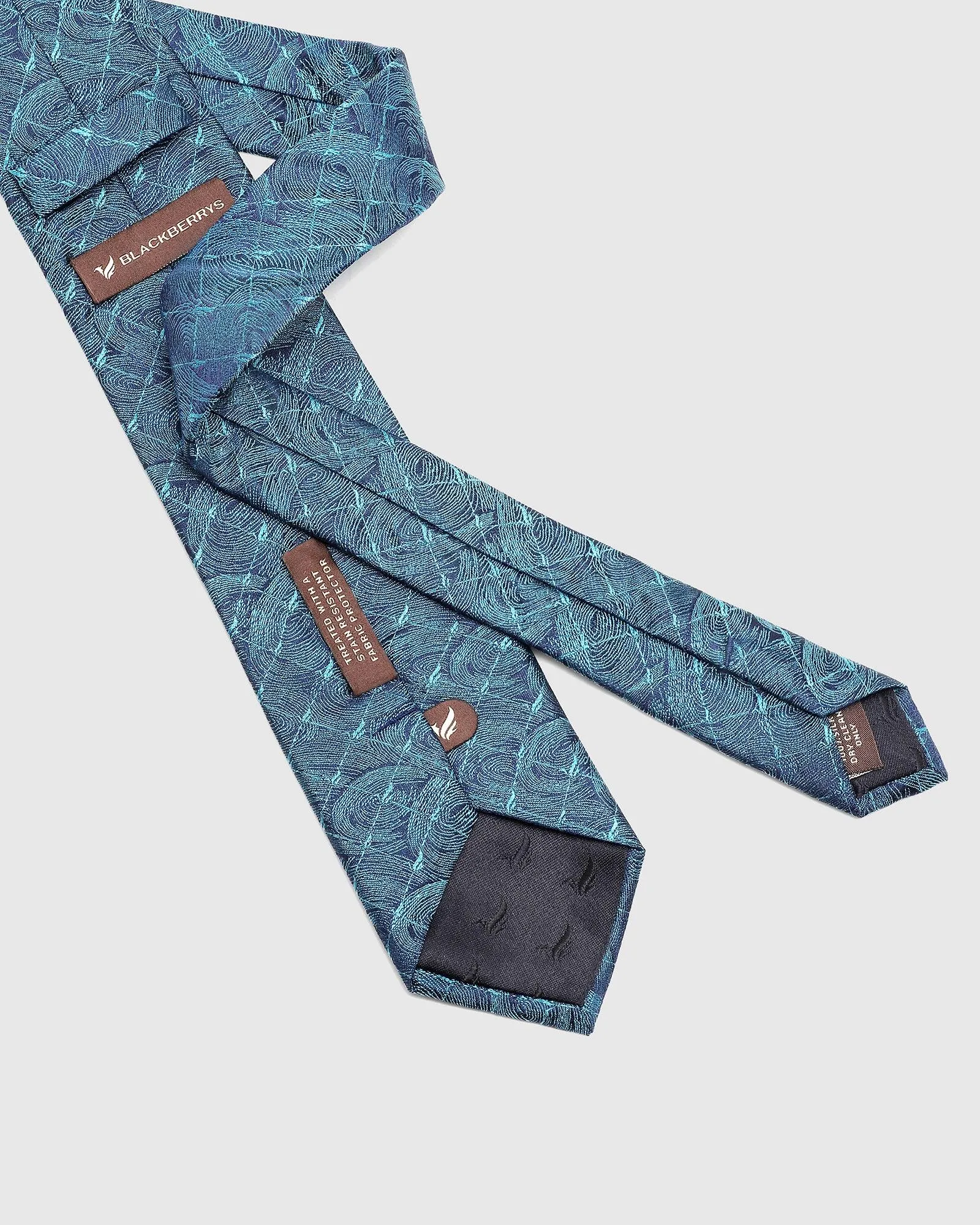 Silk Blue Printed Tie - Theo