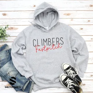 Simple Script Climbers Fastpitch Hoodie, Crewneck or T-shirt