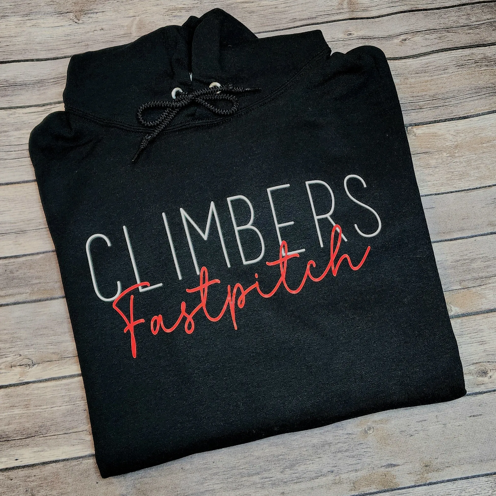 Simple Script Climbers Fastpitch Hoodie, Crewneck or T-shirt