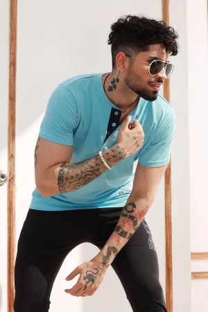 Sky Henley EST T-Shirt - P22 - MT0138R