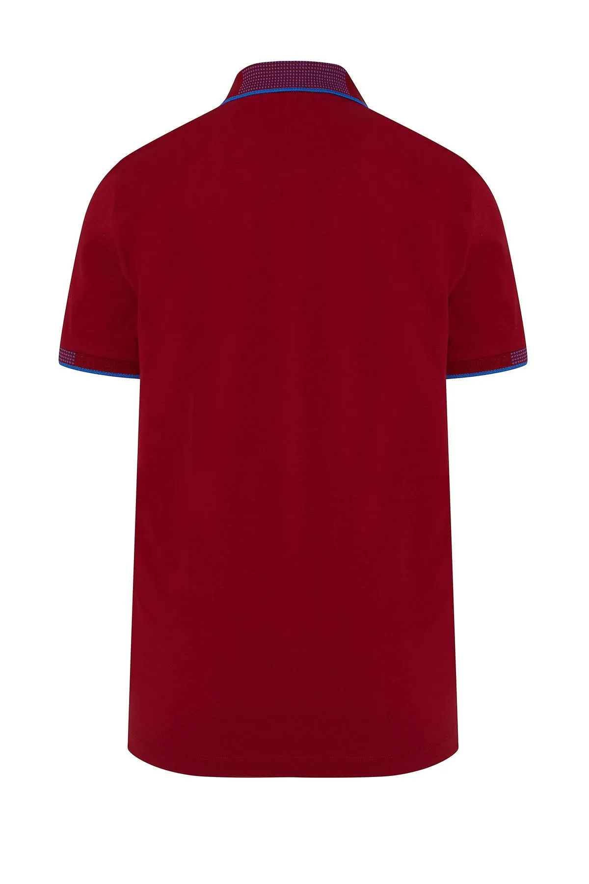 Slim Fit Basic Cotton Blend Polo T-shirt, Burgundy