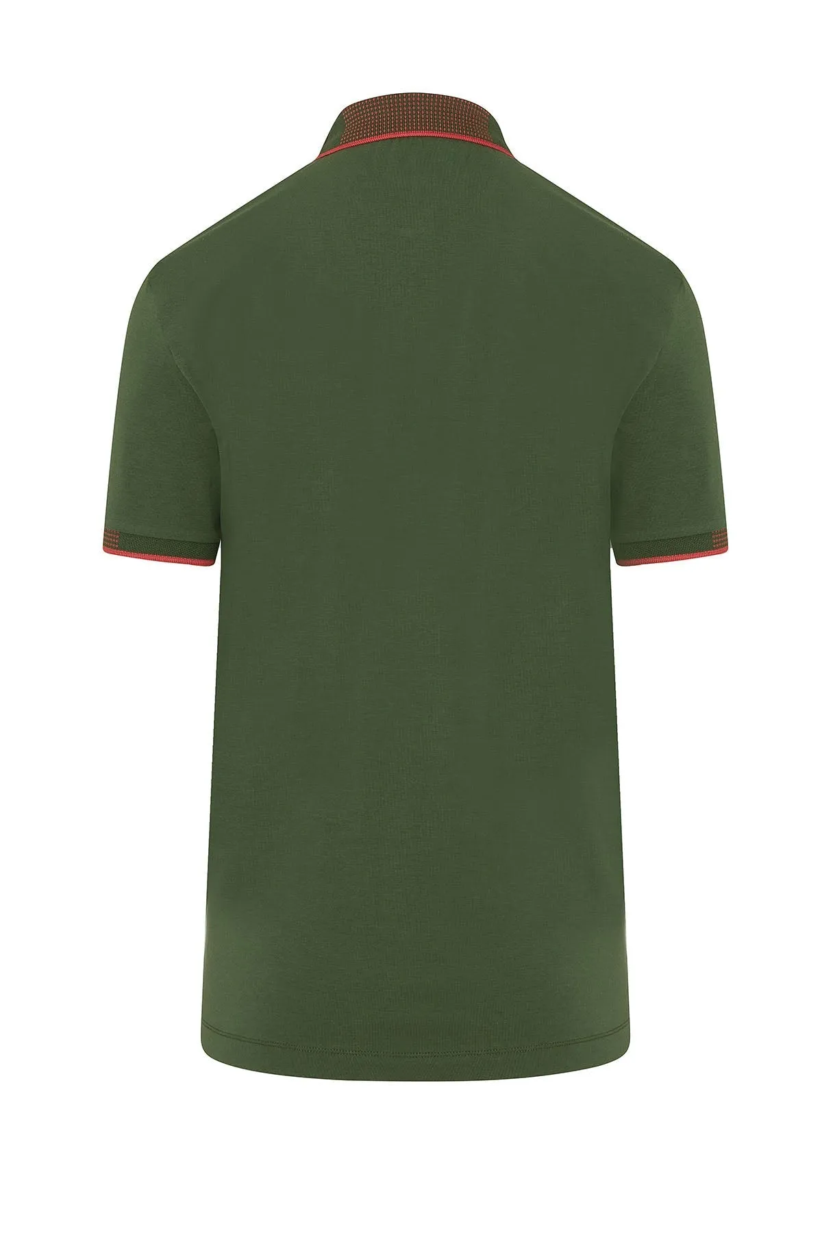 Slim Fit Basic Cotton Blend Seagrass Polo T-Shirt