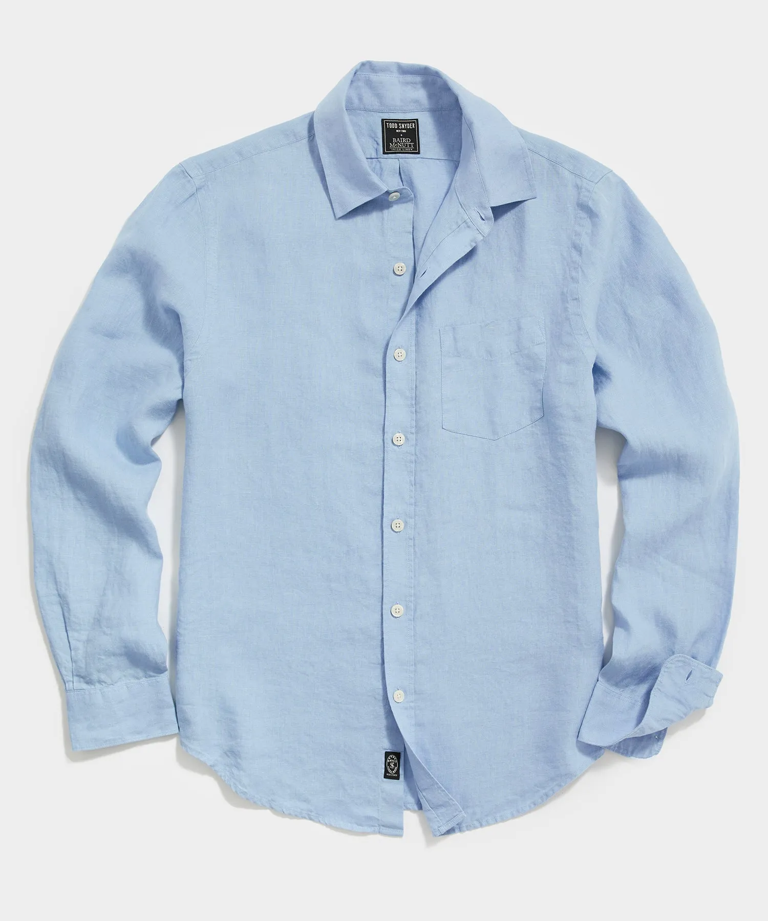 Slim Fit Sea Soft Irish Linen Shirt in Blue Tide