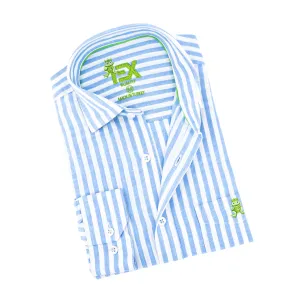 Stanford Stripe FROG Linen Shirt - Blue