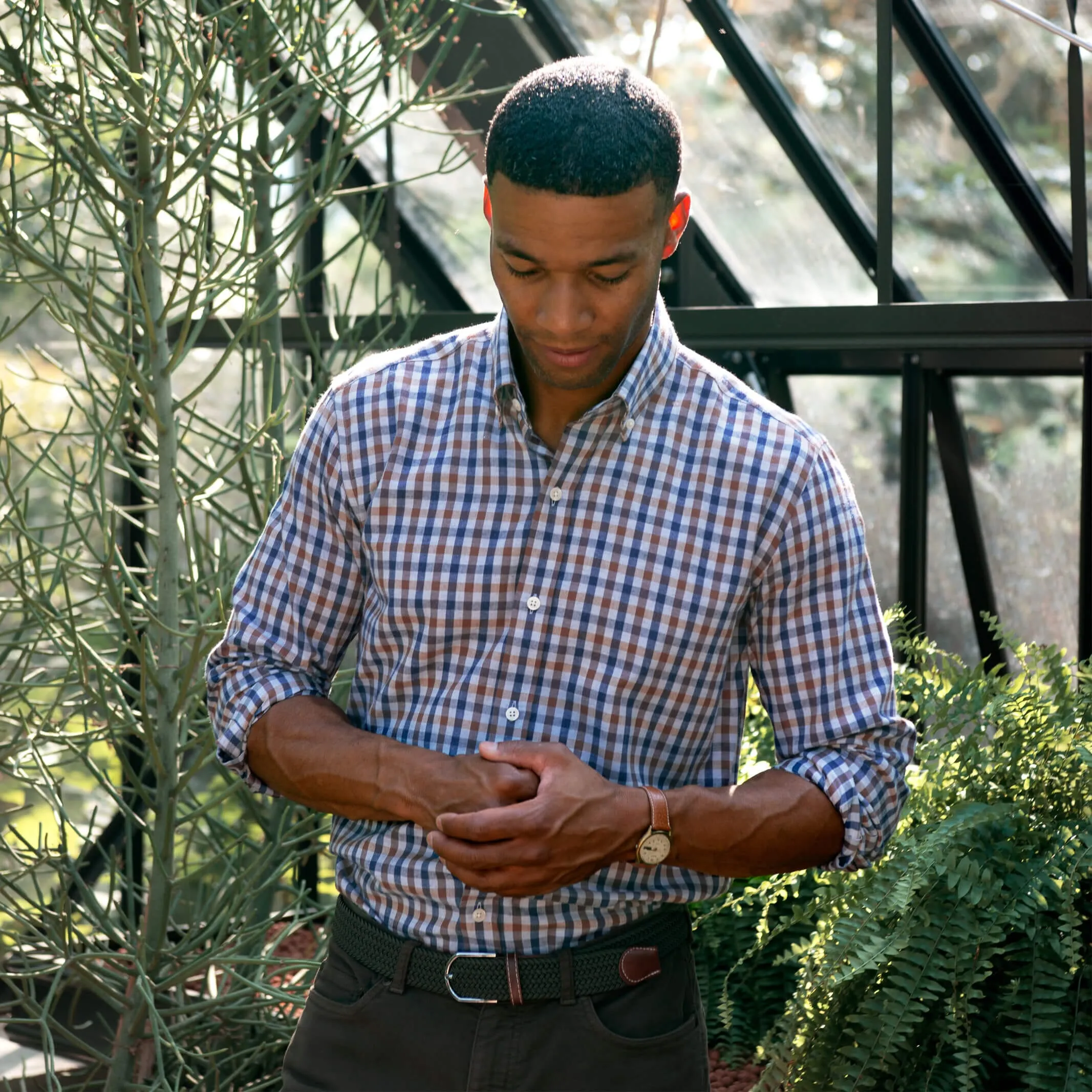 The Soft Brown Kyger Check Custom Shirt