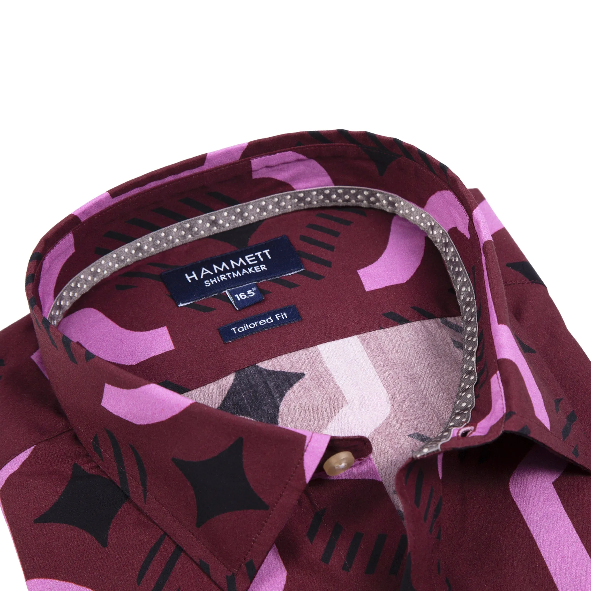 The STOCKHOLM - Men's Dark Burgundy Geo Print Shirt