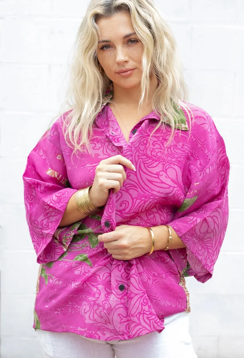 Tintin Silk Shirt – Magenta